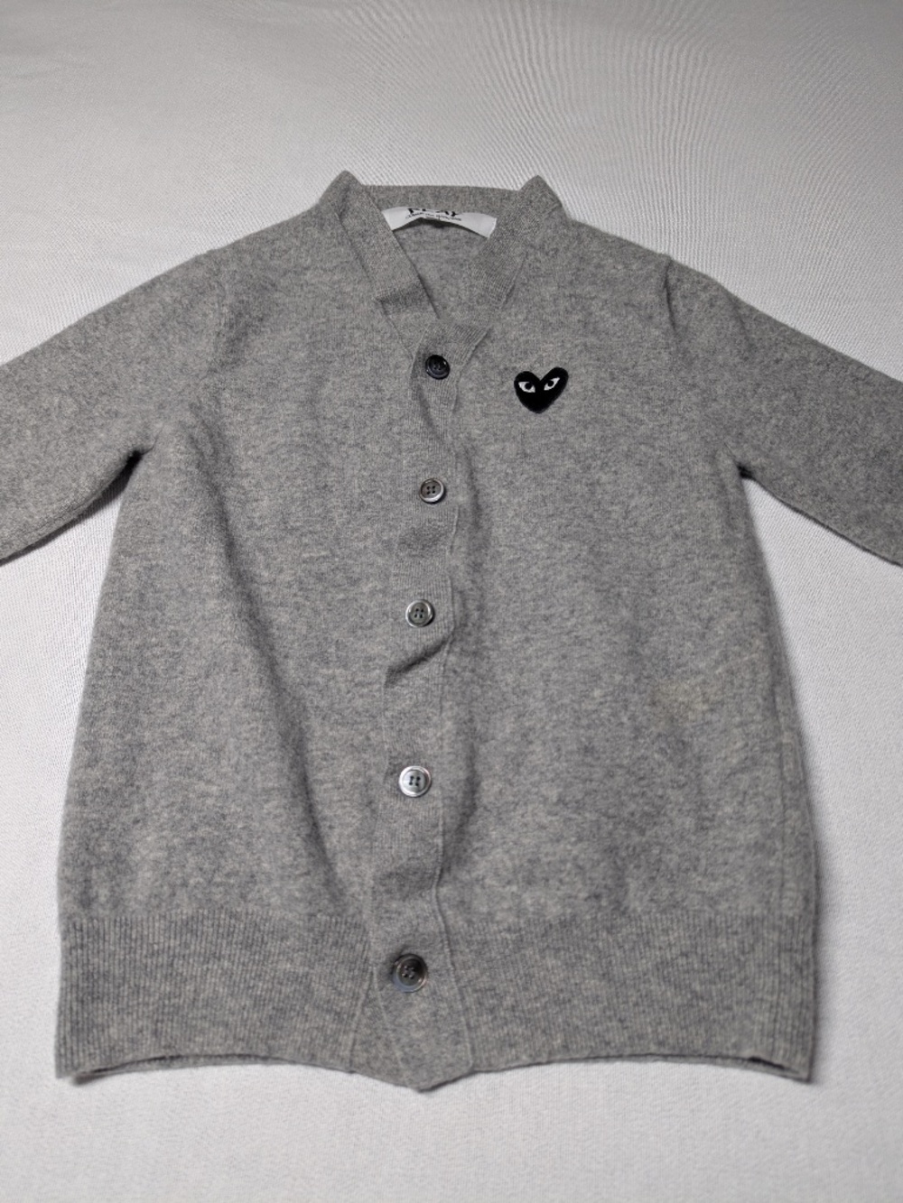 COMME des GARCONS PLAY Wool Black Heart Cardigan - Size Medium